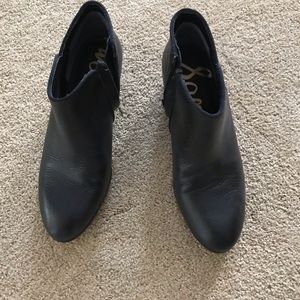 Sam Edelman Black Leather Short Boots